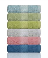 Cleanbear Hand Towel Face Towel Set,100% Cotton, Assorted Colors Hand Towels, Size 29"x13", 6-Pack 6 Colors