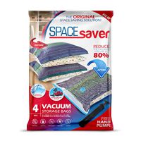 Spacesaver Premium Vacuum Storage Bags (2 x Large, 2 x Jumbo) 80% More Storage! Hand-Pump for Travel! Double-Zip Seal and Triple Seal Turbo-Valve for Max Space Saving! (Variety 4 Pack)