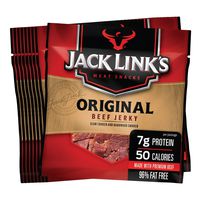 Jack Link's Beef Jerky, Original, 0.625 Ounce - Flavorful Meat Snack for Lunches, Ready to Eat - 7g of Protein, Made with 100% Beef - No Added MSG or Nitrates/Nitrites (Pack of 20)