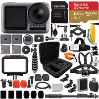 DJI Osmo Action Camera(#CP.OS.00000020.01) with Deluxe Accessory Bundle - Includes: SanDisk Extreme 64GB microSDHC Memory Card & Much More