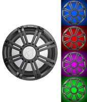 KICKER 45KM104 10" 350w Marine Boat Subwoofer Sub KM10+Charcoal Grille w/LED's