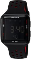 Armitron Sport Unisex 40/8417BRD Red Accented Digital Chronograph Black Perforated Silicone Strap Watch
