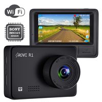 Rove R1 WiFi Dash Cam 1080P FHD Built in Sony CMOS Sensor Car Driving Recorder 2.45" LCD Display 150° Wide Angle, WDR, Parking Monitor, Loop Recording, Motion Detection, G-Sensor, 128GB SD Slot