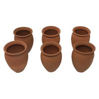 Cantaritos/Jarritos de Barro, 12 oz. (set of 6). Especiales para Tomar Mezcal, Tequila y Michelada en Fiesta Mexicana. Handmade Mexican Clay Cups/Pots. Perfect for Hot Chocolate, Espresso and Lattes.