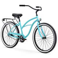 sixthreezero Around The Block Women's Single-Speed Beach Cruiser Bicycle, 24" Wheels, Teal Blue with Black Seat and Grips