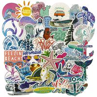 Ocean/Beach Water Bottle Stickers, Surfing Girl Teen Kids Laptop Travel Case Computer Wall Skateboard Motorcycle Phone Bicycle Luggage Guitar Bike Stickers Decal