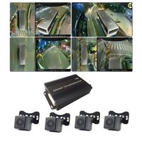 TrackSec 3D HD 360 Degree Surround View Camera System For Truck, Bus, and Length within 49ft Vehicle - with 4 Ultra-wide Fish-eye Waterproof Car Cameras - Seamless, No Blind Aera