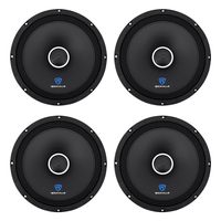(4) Rockville RXM108 10" 2400w 8-Ohm SPL Car Midrange Mid-Bass Speakers w/Bullet