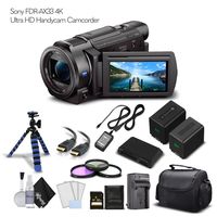 Sony FDR-AX33 4K Ultra HD Handycam Camcorder with Extra Battery, Case, Memory Card and More. - Starter Set