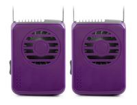 O2COOL Deluxe Necklace Fan, Purple, 2 Units