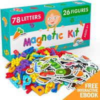 X-bet MAGNET Magnetic Letters and Foam Magnets for Toddlers and Kids - Alphabet Magnets for Fridge and Dry Erase Board - Baby Magnets with Zoo and Farm Animals - Educational Toy - Ideal for Kids!