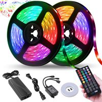 LED Strip Lights,NightScene 32.8FT LED Music Sync Color Changing Lights with 40keys Music Remote Controller and 12V5APower Supply, RGB SMD5050 300 led lights for Room, Bedroom, TV, Party.