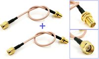 GP Electric Pack of 2 RF RG316 RP-SMA Male to RP-SMA Female Nut Bulkhead Crimp Antenna Coaxial Low Loss Cable (12 inches (30 cm))