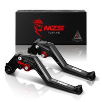 MZS Short Levers Brake Clutch Adjustment Compatible with Kawasaki KLX125 10-16|KLX250 08-16|Ninja 250R 08-12|Ninja 300R Z300 13-18|Ninja 400 2018|Z125 pro 15-18|Z250SL 16-17|Versys 300X 17-18 Black