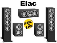 (1 Pair) ELAC Uni-fi UF5 Floorstanding Speaker (Black, Single) + ELAC Uni-fi UC5 Center Speaker (Black, Single) + ELAC Uni-fi UB5 Bookshelf Speaker (Black, Pair) Bundle