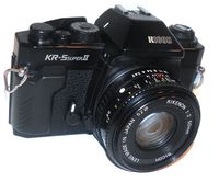 Vintage Ricoh KR-5 Super II 35mm SLR Film Camera w/ Rikenon 1:2 50mm Lens