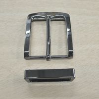 Premium Belt/Strap Buckle 1.5" Heel Bar Gunmetal with Keeper -8