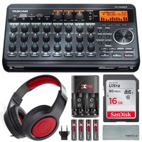 Tascam DP-008EX 8-Track Digital Pocket studio Along with Samson Studio Headphones And Deluxe Bundle