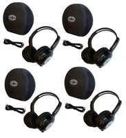 4 Pack Kid Sized Wireless Infrared Car DVD IR Automotive Colored Adjustable 2 Channel Headphones With Case and 3.5mm Auxiliary Cord. Note: Will Not Work on 2017+ GM's or Pacifica