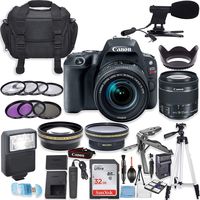 Canon EOS Rebel SL2 DSLR Camera with Canon EF-S 18-55mm f/4-5.6 is STM Lens + Premium Microphone + 32GB Sandisk Memory + Slave Flash + Filters + 50" Tripod + Holiday Special Bundle