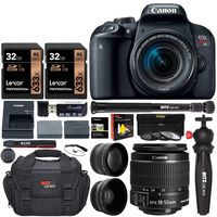 Canon EOS Rebel T7i Camera, EF-S 18-55 is STM Lens Kit, Sandisk 64GB, Ritz Gear Premium SLR Camera Bag, Filter Kit, Flash and Accessory Bundle