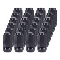 Orion Motor Tech 24-Piece M14x1.5 Lug Nuts Black with Hex Tuner, 1.75 inches Length with Cone Seat, Compatible with Chevy GMC Ford Cadillac Lincoln SAAB Saturn Silverado 1500 Savana 1500 F150 Exped