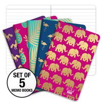 Field Notebook - Gold Foil Patterns - Lined Memo Book (3.5"x5.5")