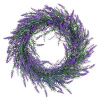HEBE 18" Artificial Lavender Wreaths Fake Lavender Flower Wreath for Front Door Floral Welcome Door Wreath for All Seasons Wall Wedding Window Decor