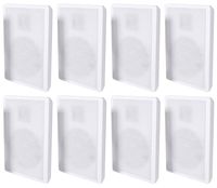 8 Rockville RockSlim White Home Theater 5.25" 240w Easy Wall Mount Slim Speakers