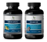 antioxidant Extreme - Korean Ginseng - Anti Gray Hair - Combo - Saw Palmetto and Nettle Root - 2 Bottles (60+60 Capsules)