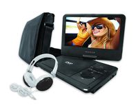 Proscan PDVD9060-Combo-Black, 9-Inch Swivel Screen Portable DVD Player with Deluxe Bag and Matching Color Headphone (Black)