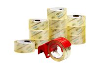 Scotch Commercial Grade Shipping Packaging Tape, 1.88 in x 54.6 yd, 12 Rolls with Refillable Dispenser (3750-12-DP3)