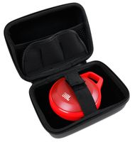 DURAGADGET Premium Quality Black Hard Shell EVA Box Case with Carabiner Clip & Twin Zips for New JBL Clip/Clip+ Portable Speakers