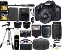 Canon EOS Rebel T6 18MP Wi-Fi DSLR Camera with 18-55mm is II Lens + EF 75-300mm III Lens + Lexar 32GB + Wide Angle Lens + Telephoto Lens + Flash + Grip + Tripod - 32GB Deluxe Accessories Bundle