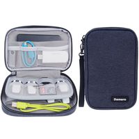 Damero USB Flash Drive Case Bag Wallet, SD Memory Cards Cable Organizer-Travel Gadget Case for Electronics Accessories (Small, Dark Blue)