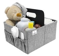 Sorbus Baby Diaper Caddy Organizer - Nursery Essentials Storage Bin for Diapers, Wipes & Toys, Newborn & Infant Portable Car Travel Storage Bag, Changing Table Organizer, Great Baby Shower Gift (Gray)