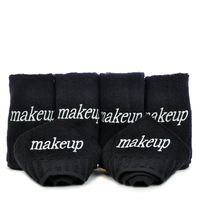 Chakir Turkish Linens 100% Turkish Cotton Luxury Hotel & Spa Make up Washcloth Set (Set of 6, Black)