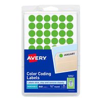 Avery Removable Color Coding Labels, 0.5 Inches, Round, Pack of 840 (05052)