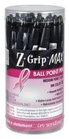 Zebra Z-Grip MAX BOLD Retractable Ballpoint Pen, 1.2mm, Black with Pink Ribbon, 24-Pack (32577)