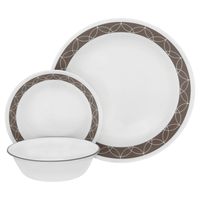 Corelle 18-Piece Service for 6, Chip Resistant, Sand Sketch Dinnerware Set