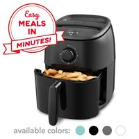 Dash DCAF200GBBK02 Tasti Crisp Electric Air Fryer + Oven Cooker with Temperature Control, Non Stick Fry Basket, Recipe Guide + Auto Shut Off Feature, 2.6Qt, Black