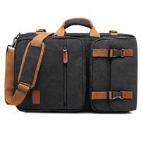 CoolBELL Convertible Briefcase Backpack Messenger Bag Shoulder Bag Laptop Case Business Briefcase Travel Rucksack Multi-Functional Handbag Fits 17.3 Inch Laptop (17.3 Inches, Canvas Black)