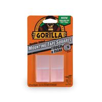 Gorilla Tough & Clear Double Sided Mounting Tape Squares, 24 1" Pre-Cut Squares, Clear, (Pack of 1)