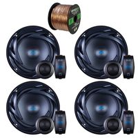 4 x Autotek ATS65C ATS Car Audio Speakers 6.5 Inch Equipted with Neo-Mylar Soft Dome Tweeter Bundle with Enrock 50ft 16g Speaker Wire