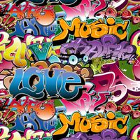 KonPon 8x8ft Seamless Graffiti Wall Backdrop Hip Hop Alphabet Photo Photography Backdrops Vinyl Backdrop for Studio Prop Photo Wedding Background KP-149