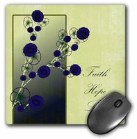 3dRose LLC 8 x 8 x 0.25 Inches Mouse Pad, Inspirational Faith, Hope and Love Purple Flowers (mp_79110_1)