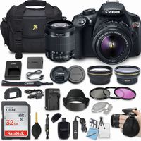 Canon EOS Rebel T6 18MP DSLR Camera Bundle with EF-S 18-55mm f/3.5-5.6 is II Lens + 32GB Memory + Camera Bag + 3 Pc Filter Kit + 2.2X Telephoto + 0.43x Macro Close Up Lens + More Accessories