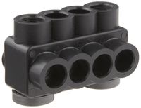 Morris Products 97712 Mountable Multi-Cable Connector, Insulated, Single Entry, Black, 2 Ports, 1/8" Allen Hex, 4 - 14 Wire Range