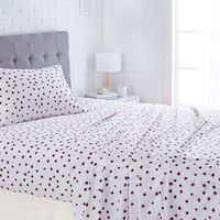 AmazonBasics Lightweight Super Soft Easy Care Microfiber Sheet Set with 16" Deep Pockets - Full, Red Poppies