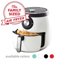 Dash DFAF455GBWH01 Deluxe Electric Air Fryer + Oven Cooker with Temperature Control, Non Stick Fry Basket, Recipe Guide + Auto Shut Off Feature, 6 qt, White